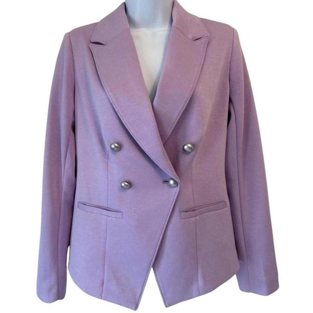 Shabby Chic Balletcore Preppy G by Giuliana Lilac Pastel Double-Breasted Blazer